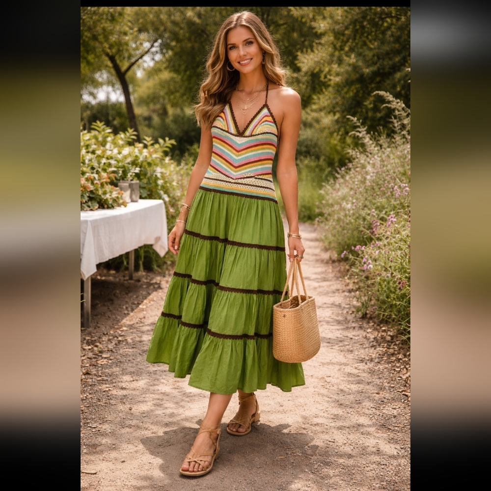 BCBGMaxAzria Vibrant Green Maxi Skirt‎